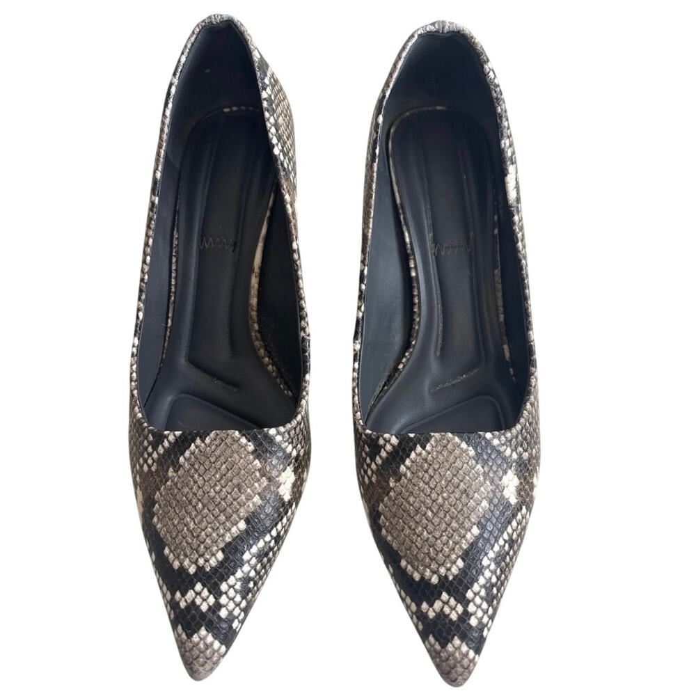 Franco Sarto Snakeskin Print Pointed Toe Heels 8M Block Heel - Picture 1 of 10